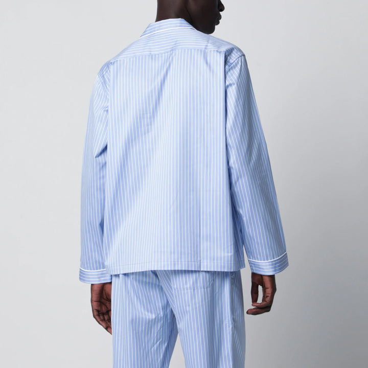 Tekla - Light blue pajama shirt with white stripes Brand Apparel &amp; Accessories > Clothing > Shirts &amp; Tops