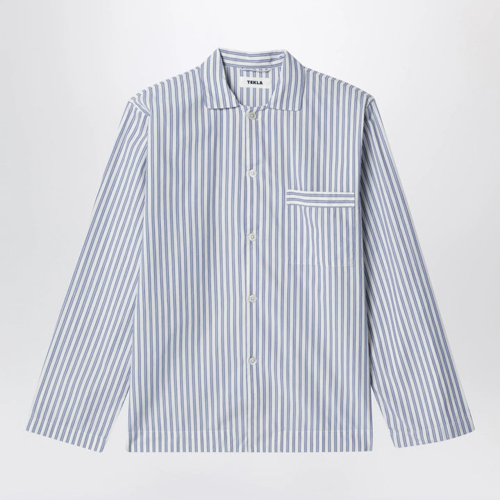 Tekla - White/light blue striped pajama shirt Brand Apparel &amp; Accessories > Clothing > Shirts &amp; Tops S