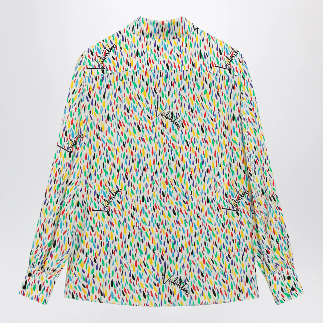 Valentino - Multicolored silk blouse with lavallière Brand Apparel &amp; Accessories > Clothing > Shirts &amp; Tops