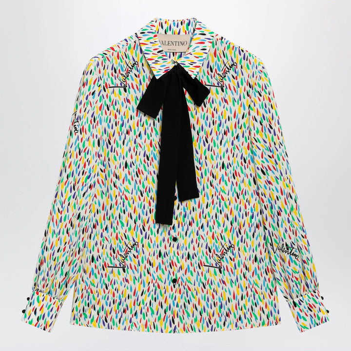 Valentino - Multicolored silk blouse with lavallière Brand Apparel &amp; Accessories > Clothing > Shirts &amp; Tops