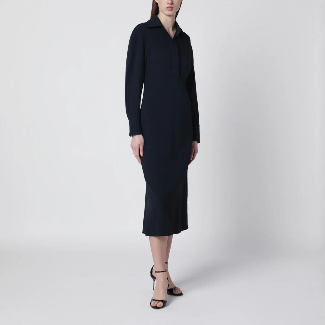 Victoria Beckham - Navy blue midi shirt dress Brand Apparel &amp; Accessories > Clothing > Shirts &amp; Tops 8 UK