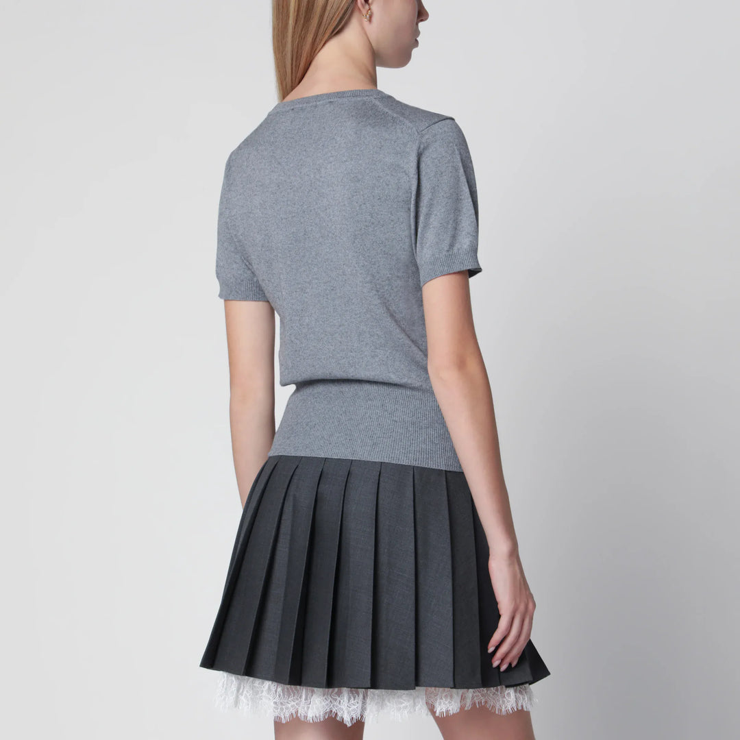 Vivienne Westwood - Bea knit cotton-cashmere T-shirt in dark grey Brand Apparel &amp; Accessories > Clothing > Shirts &amp; Tops