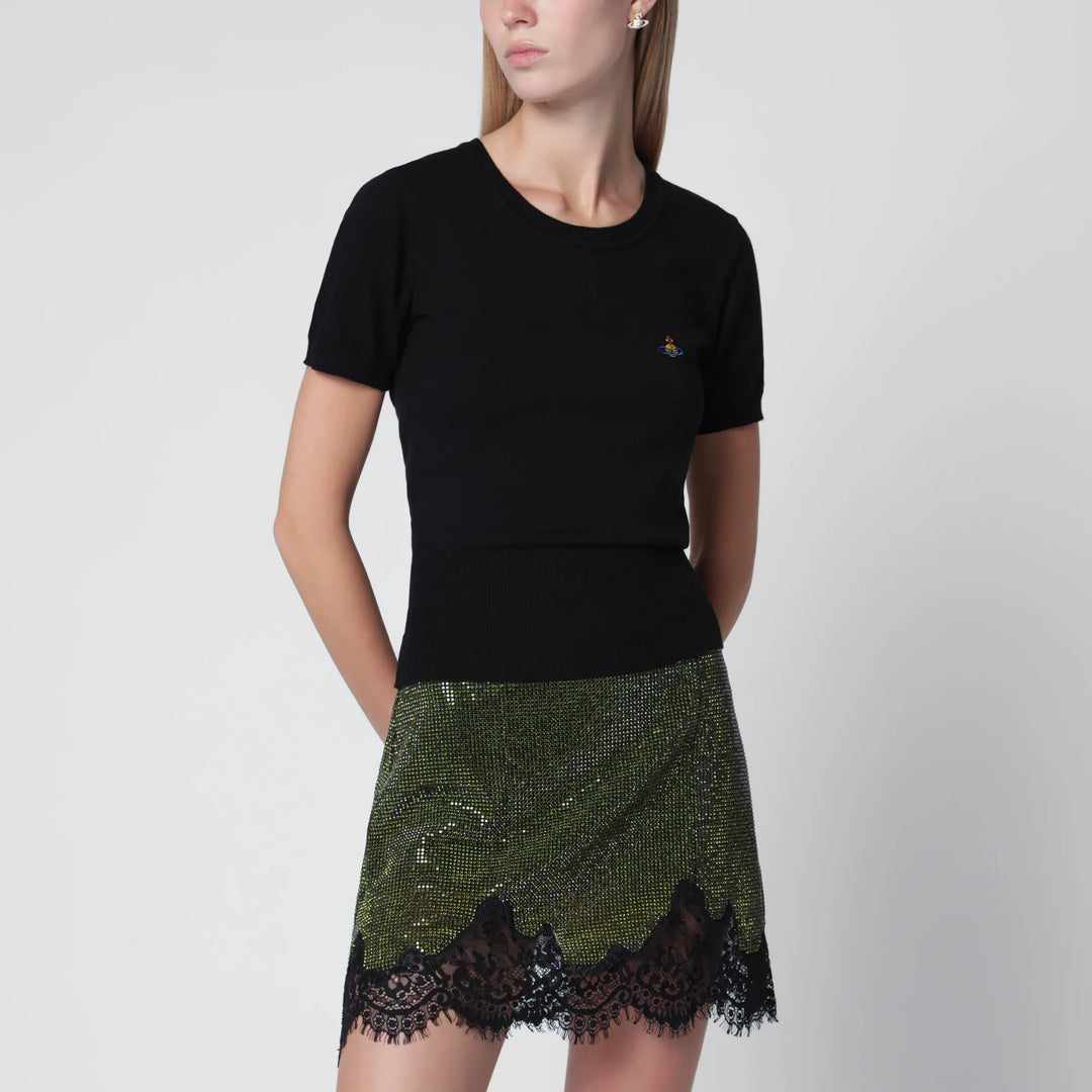 Vivienne Westwood - Bea knitted cotton and cashmere T-shirt in black Brand Apparel &amp; Accessories > Clothing > Shirts &amp; Tops XS