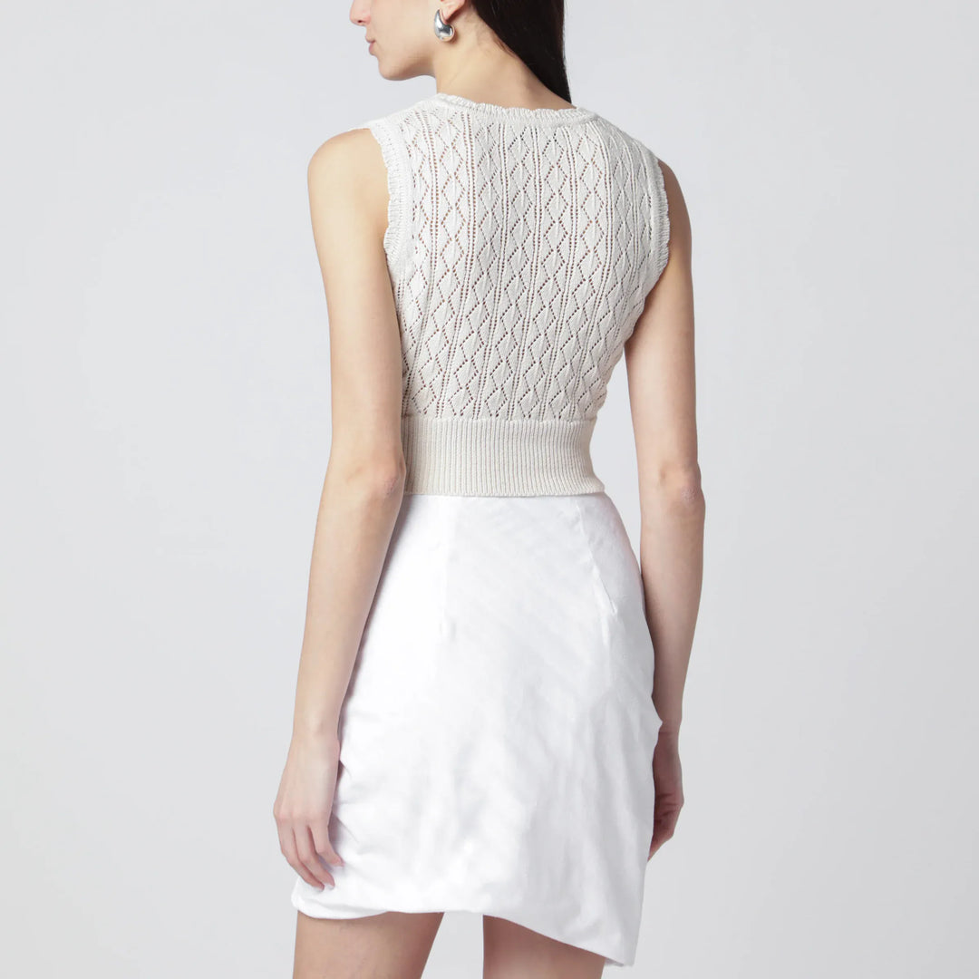 Vivienne Westwood - Cream crochet top with Orb logo Brand Apparel &amp; Accessories > Clothing > Shirts &amp; Tops L