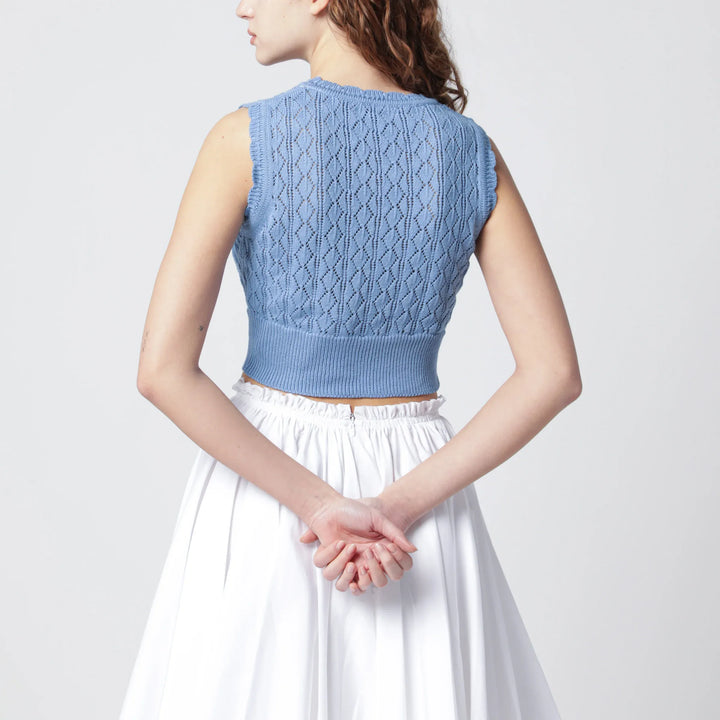 Vivienne Westwood - Light blue crochet top with Orb logo Brand Apparel &amp; Accessories > Clothing > Shirts &amp; Tops