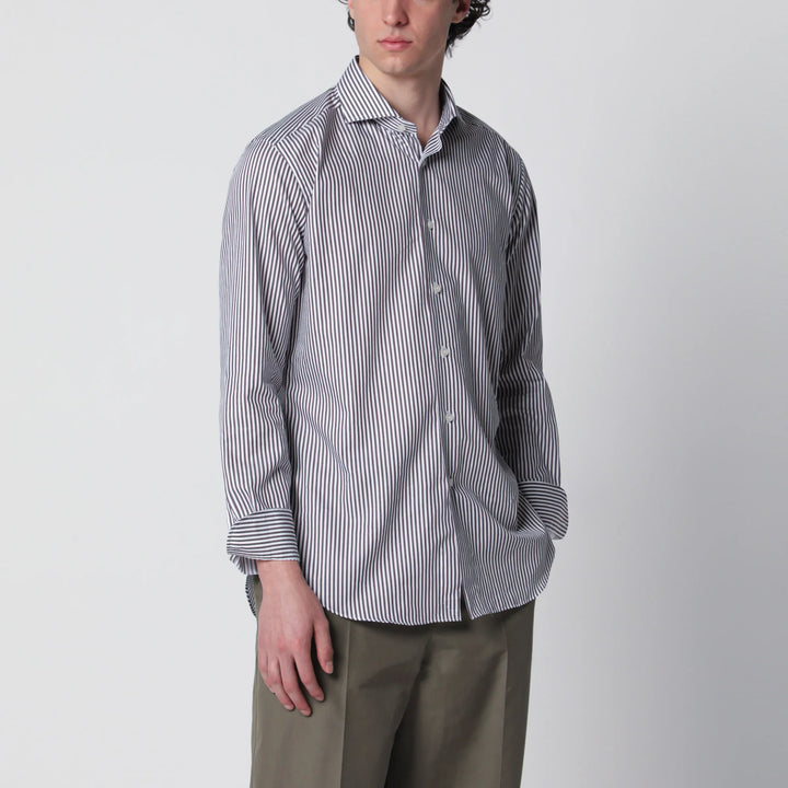 XACUS - White/brown striped Travel shirt Brand Apparel &amp; Accessories > Clothing > Shirts &amp; Tops 40