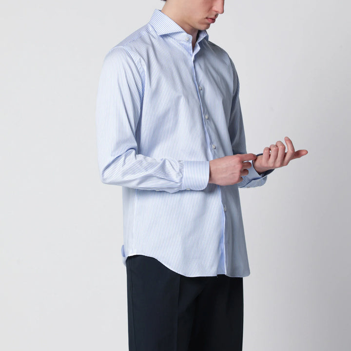 XACUS - White/light blue cotton Travel shirt Brand Apparel &amp; Accessories > Clothing > Shirts &amp; Tops 39