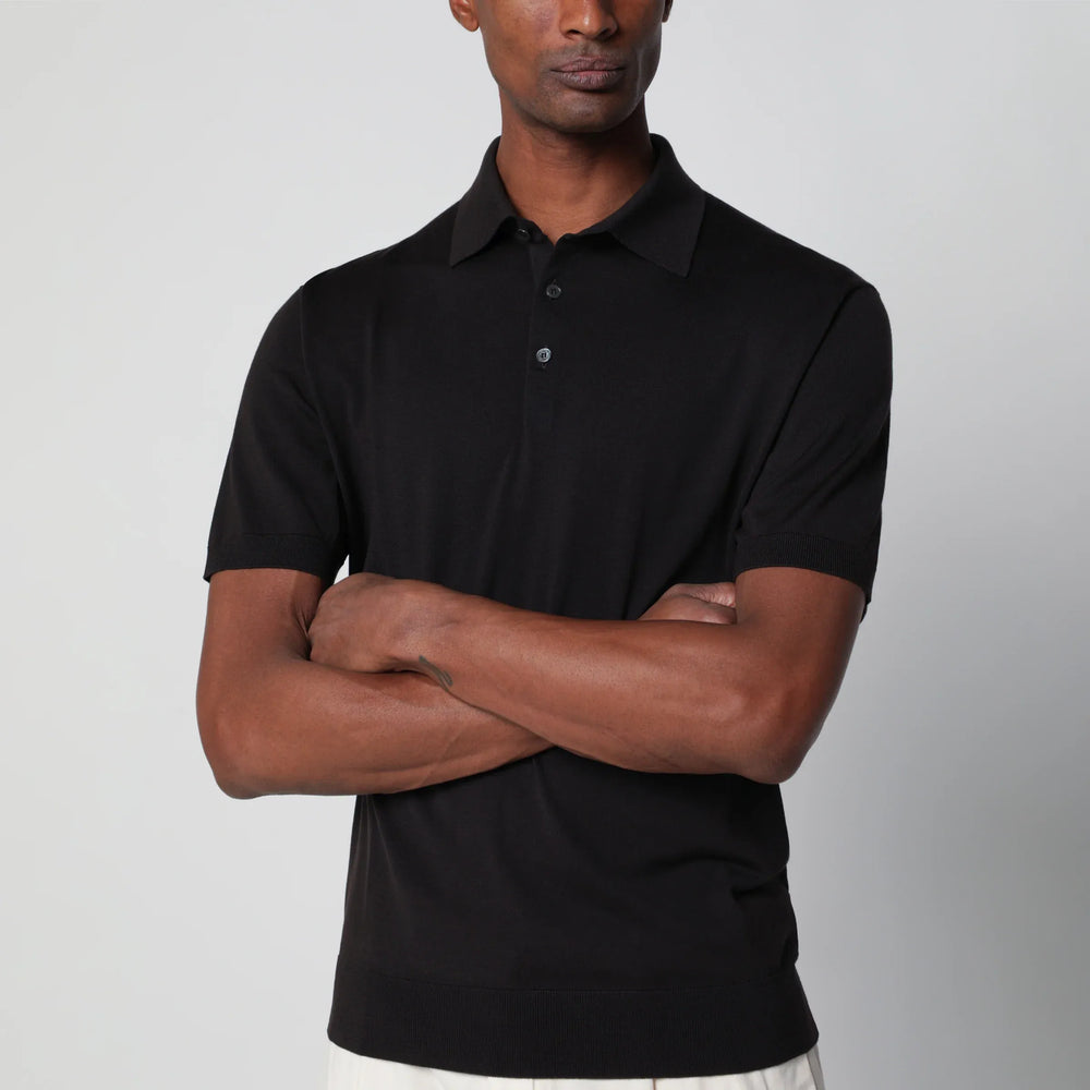 ZEGNA - Dark brown wool polo Brand Apparel & Accessories > Clothing > Shirts & Tops