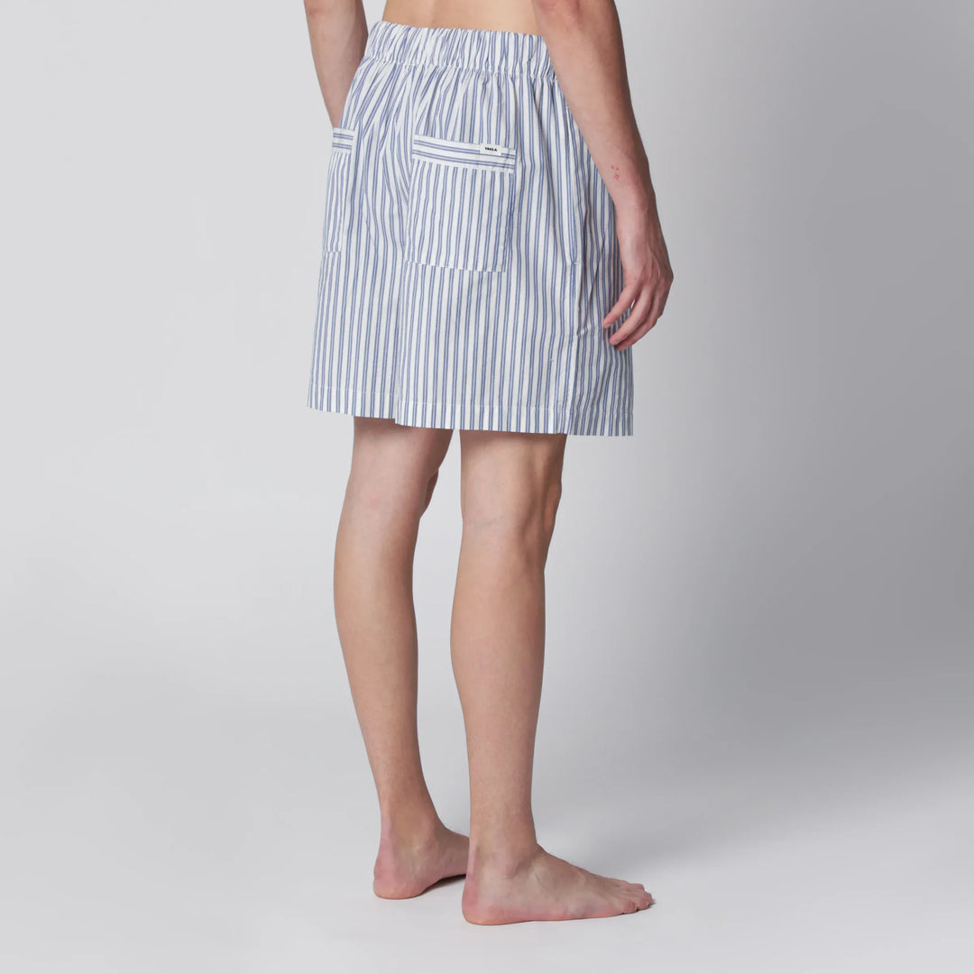 Tekla - White/light blue striped pajama shorts Brand Apparel &amp; Accessories > Clothing > Shorts