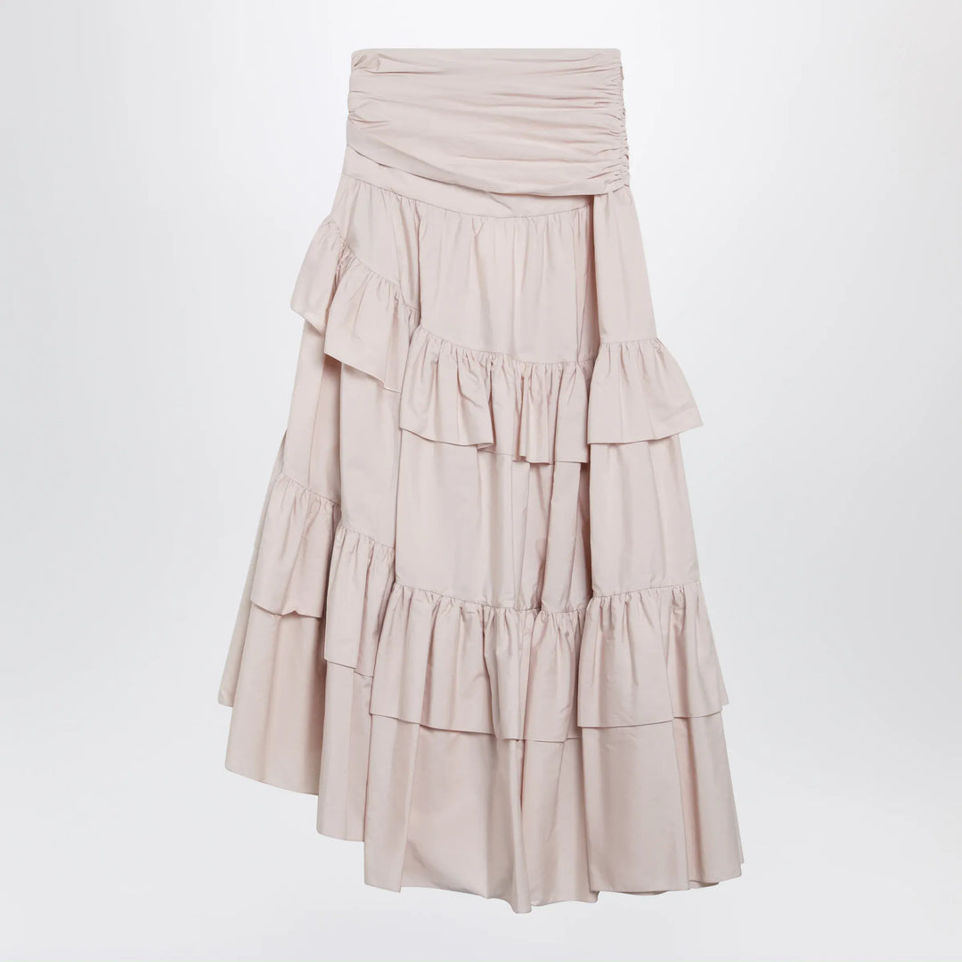 Chloé - Long ruffled cotton poplin skirt in pink Brand Apparel &amp; Accessories > Clothing > Skirts 38  FR