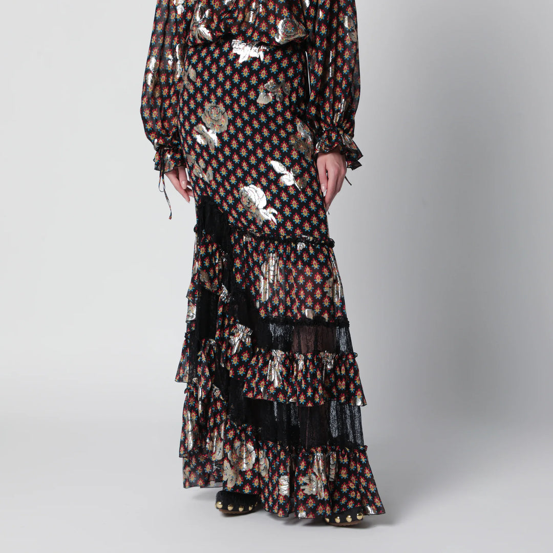 ETRO - Long skirt in silk blend with fil coupé Brand Apparel &amp; Accessories > Clothing > Skirts 40  IT