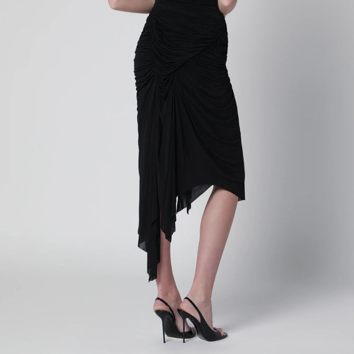 Francesco Murano - Black draped skirt with front slit Brand Apparel &amp; Accessories > Clothing > Skirts 40  IT
