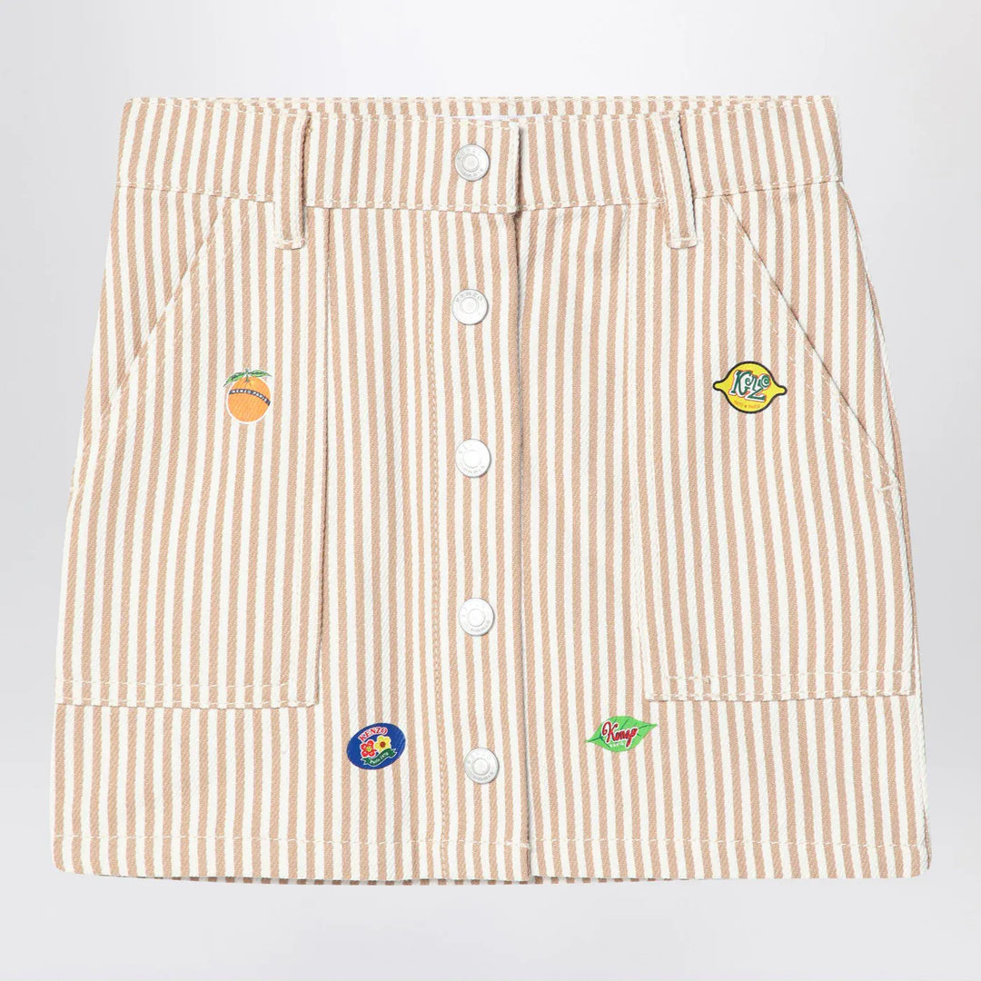KENZO - White/sand striped mini skirt Brand Apparel & Accessories > Clothing > Skirts 6