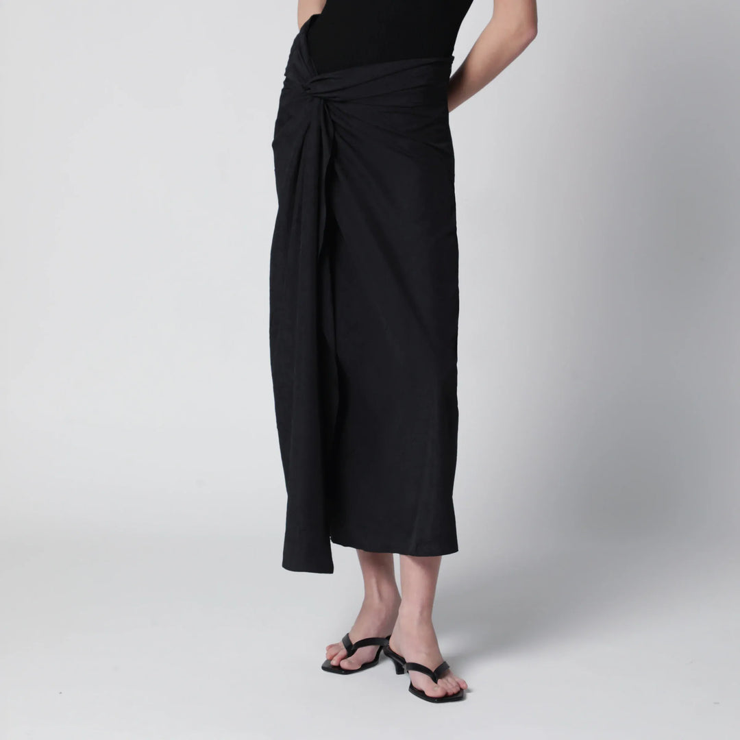 Róhe - Black sarong-effect skirt Brand Apparel &amp; Accessories > Clothing > Skirts