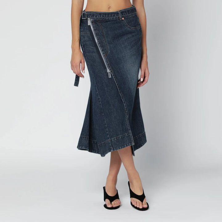 Sacai - Asymmetric blue denim skirt Brand Apparel &amp; Accessories > Clothing > Skirts 2