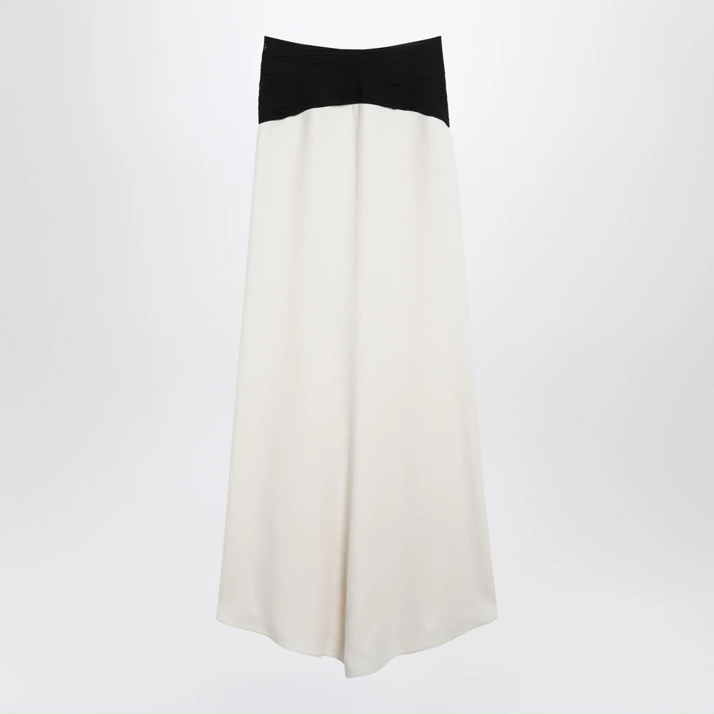 Valentino - Long silk skirt in Vanilla/Black Brand Apparel & Accessories > Clothing > Skirts 42  IT