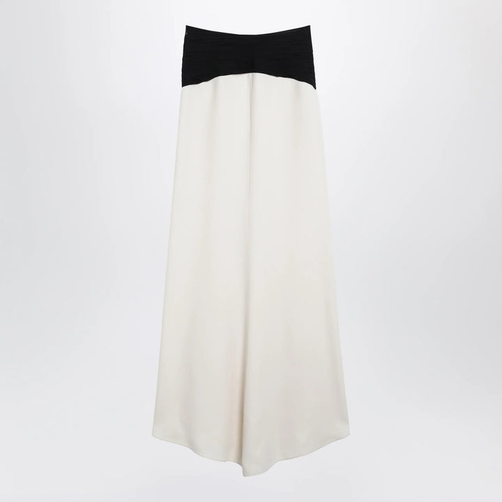 Valentino - Long silk skirt in Vanilla/Black Brand Apparel &amp; Accessories > Clothing > Skirts 42  IT