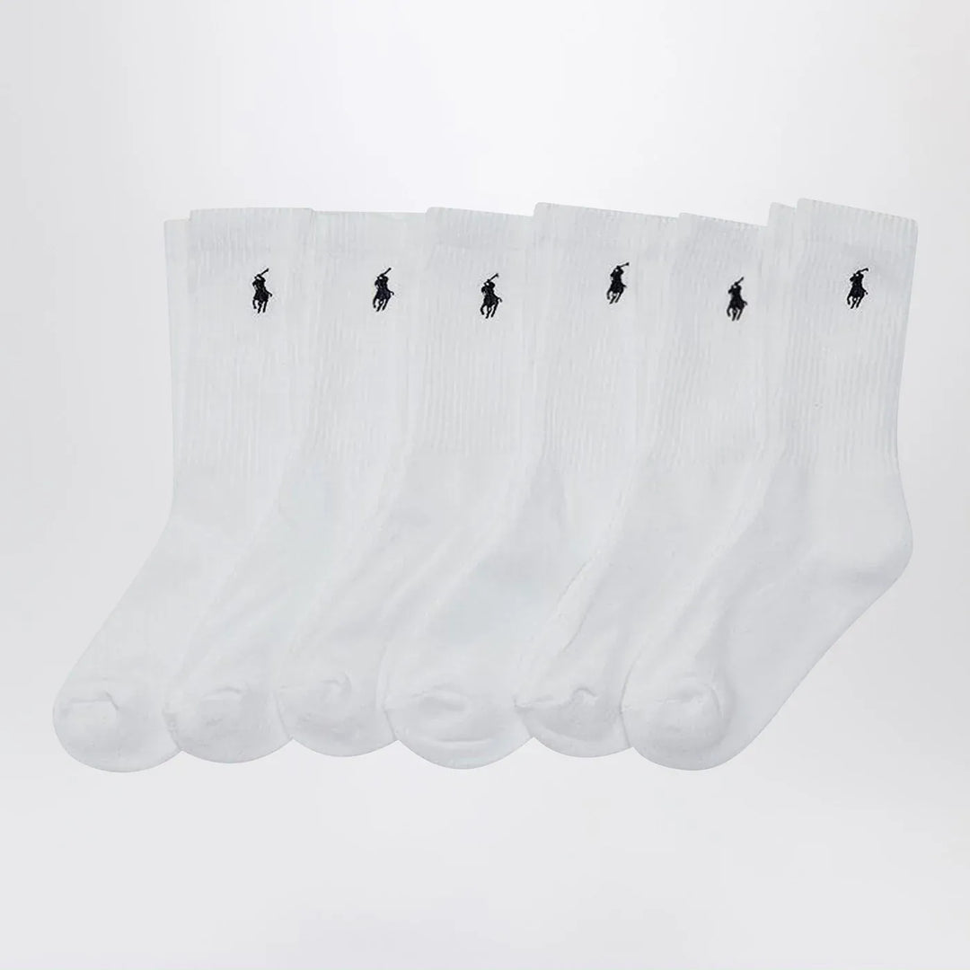 Polo Ralph Lauren - Set of three white socks with logo Brand Apparel &amp; Accessories > Clothing > Underwear &amp; Socks > Socks 8/9.5Y