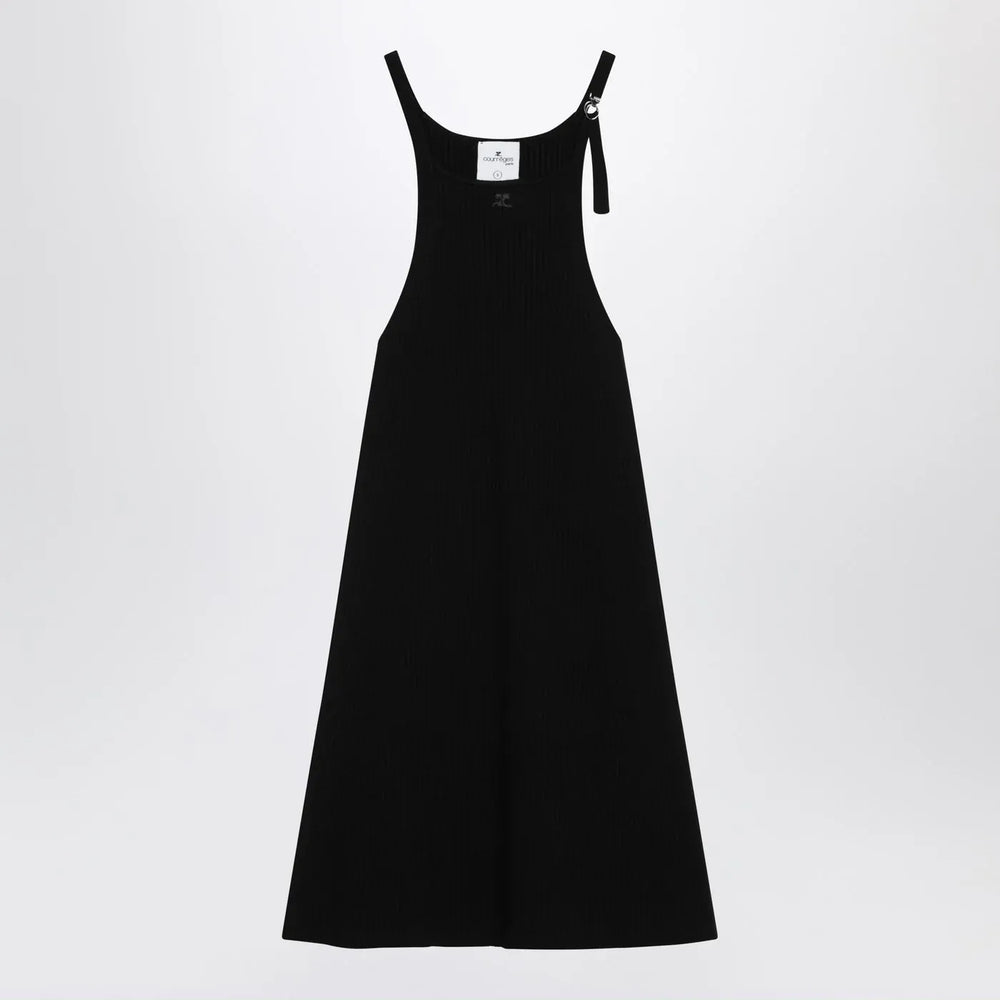 Courrèges - Black ribbed mini dress Brand Apparel & Accessories S