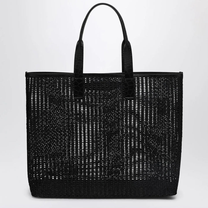 Dolce&amp;Gabbana - Adamo Shopping Bag in black woven mesh Brand Apparel &amp; Accessories TU