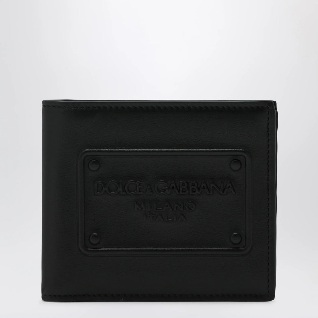 Dolce&amp;Gabbana - Black bi-fold wallet with embossed logo Brand Apparel &amp; Accessories TU
