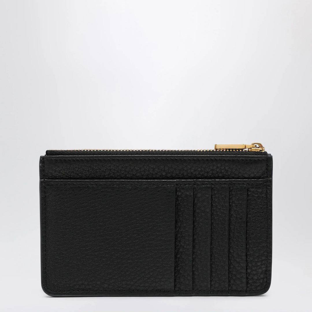 Dolce&amp;Gabbana - Black Dauphine Calf Leather Card Holder Brand Apparel &amp; Accessories U