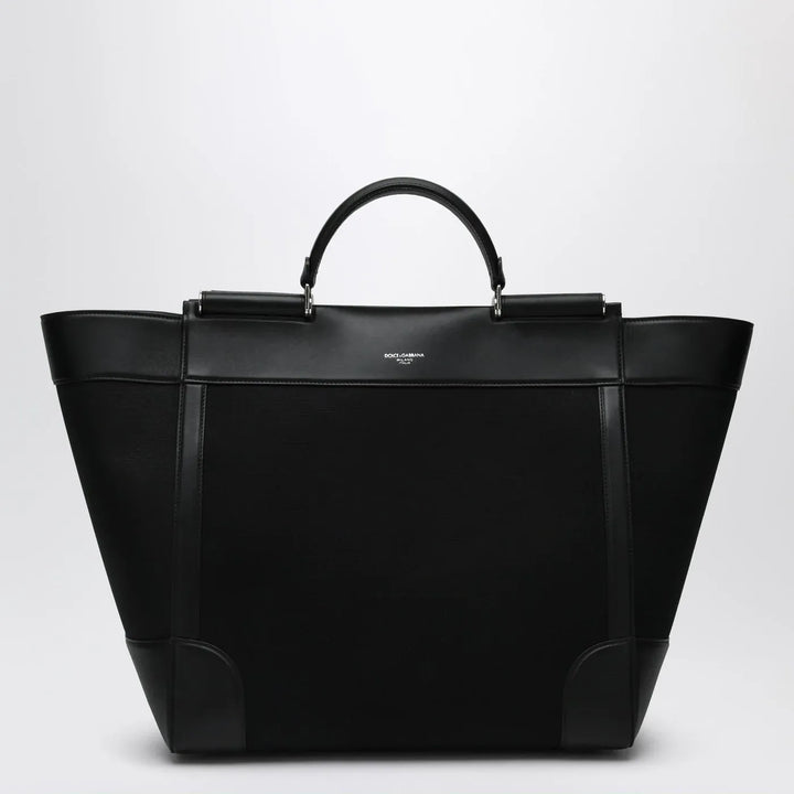 Dolce&amp;Gabbana - Black fabric and leather tote bag Brand Apparel &amp; Accessories TU