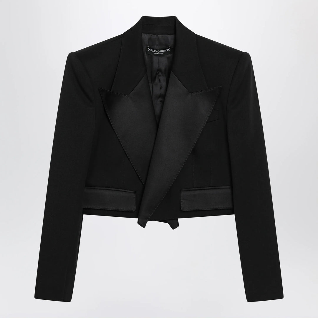 Dolce&amp;Gabbana - Black wool gabardine spencer tuxedo Brand Apparel &amp; Accessories 40  IT