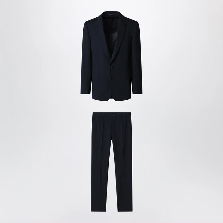 Dolce&amp;Gabbana - Blue stretch wool single-breasted suit Brand Apparel &amp; Accessories 46 IT