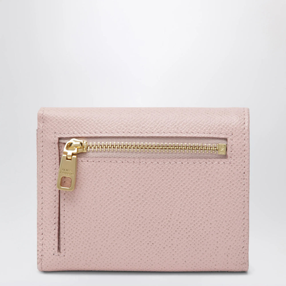 Dolce&Gabbana - Blush pink Dauphine leather French flap wallet Brand Apparel & Accessories TU
