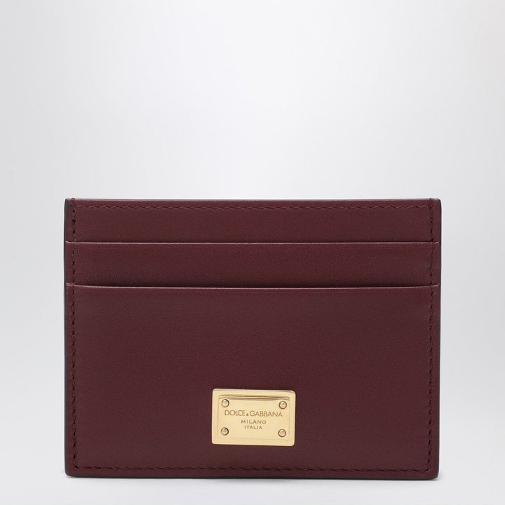 Apparel &amp; Accessories TU Dolce&amp;Gabbana - Bordeaux leather cardholder with logo plate Brand