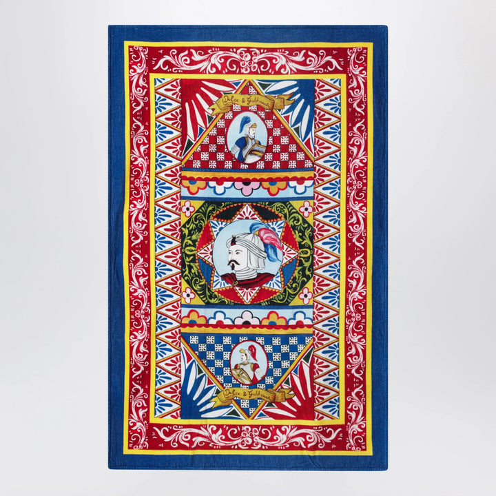 Dolce&amp;Gabbana - Carretto beach towel in cotton Brand Apparel &amp; Accessories TU