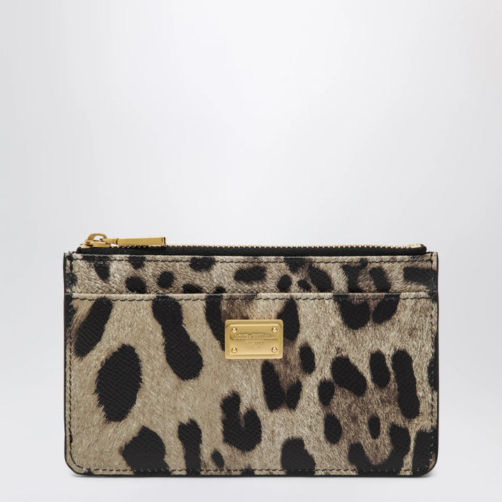Dolce&amp;Gabbana - Dauphine calfskin leopard-print card holder Brand Apparel &amp; Accessories TU