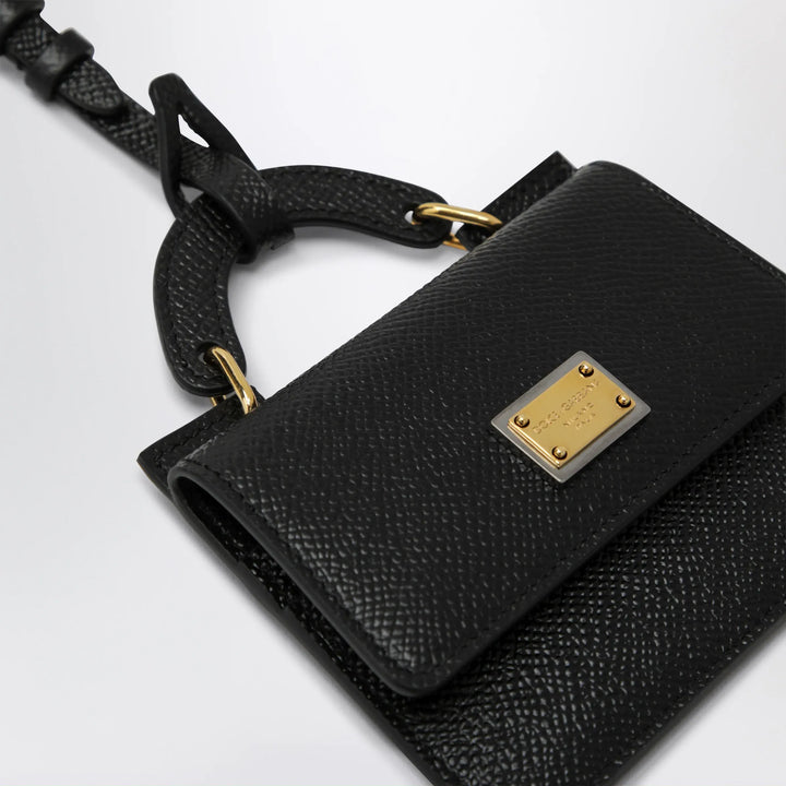 Dolce&amp;Gabbana - Dauphine-printed calfskin card holder in black Brand Apparel &amp; Accessories TU