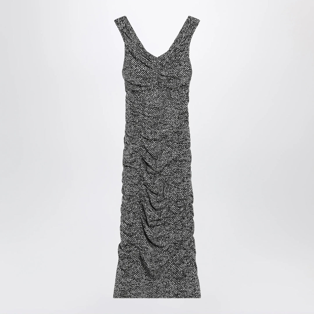 Dolce&amp;Gabbana - Diagonal print dress in silk blend Brand Apparel &amp; Accessories 40  IT