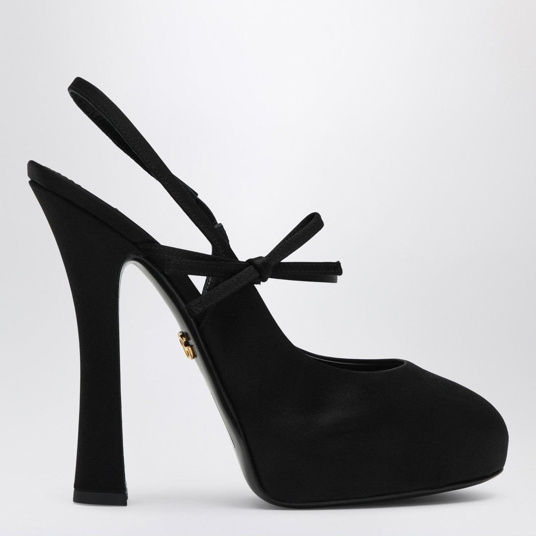 Apparel &amp; Accessories 40 IT Dolce&amp;Gabbana - High black satin slingback Brand