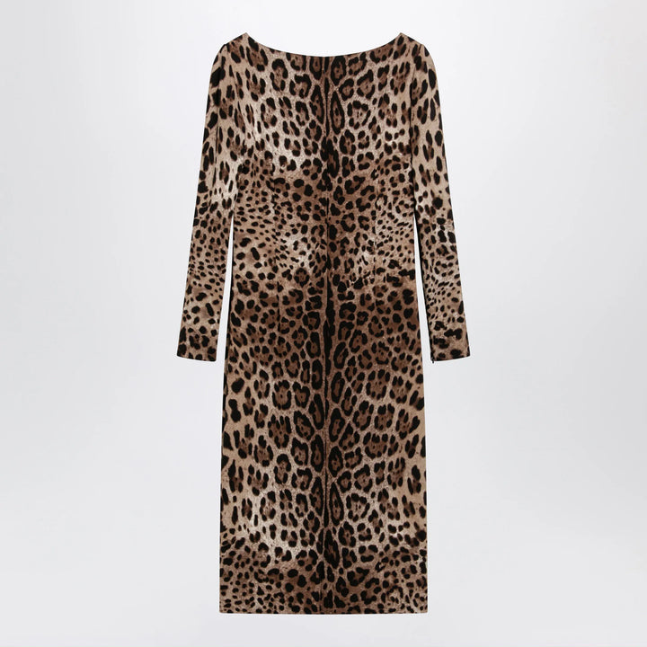 Dolce&amp;Gabbana - Leopard-print long-sleeve dress in viscose Brand Apparel &amp; Accessories