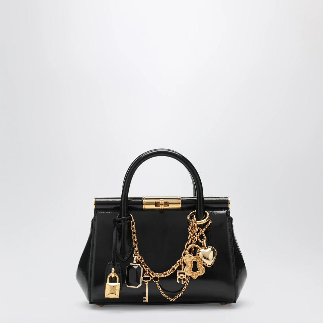 Dolce&Gabbana - Marlene mini day handbag with charms in black calfskin Brand Apparel & Accessories TU