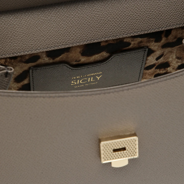 Dolce&amp;Gabbana - Medium Sicily handbag in light mud colour Brand Apparel &amp; Accessories TU