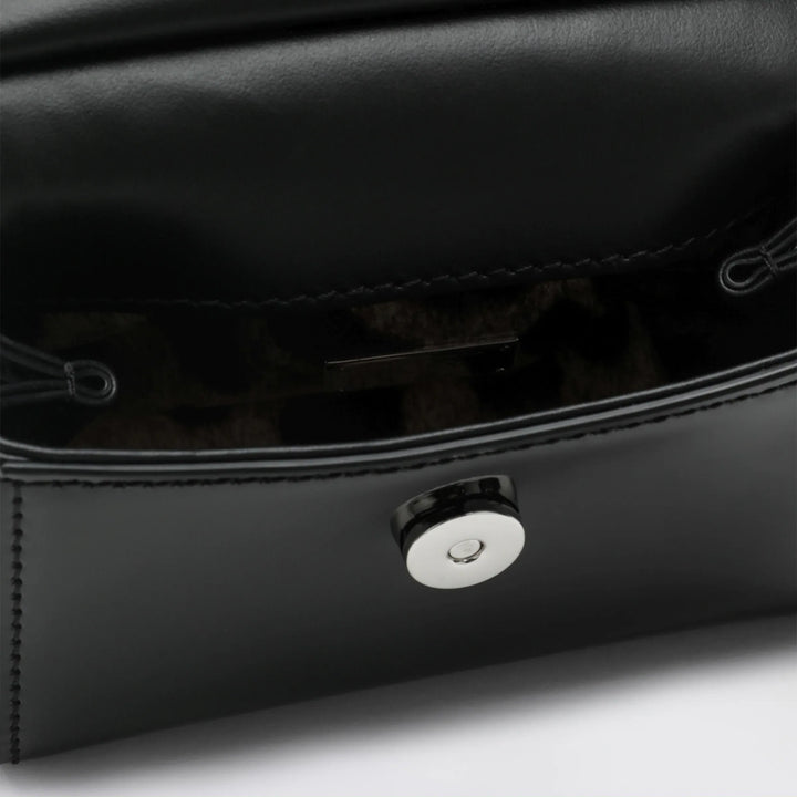 Dolce&amp;Gabbana - Mini patent calf leather bag with logo plaque, black Brand Apparel &amp; Accessories TU