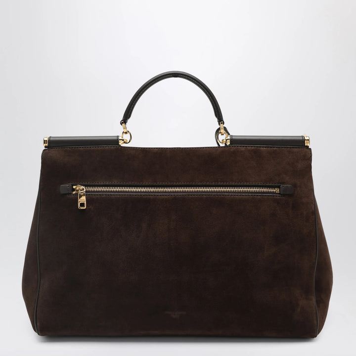 Dolce&amp;Gabbana - My Sicily large ebony brown suede bag Brand Apparel &amp; Accessories TU