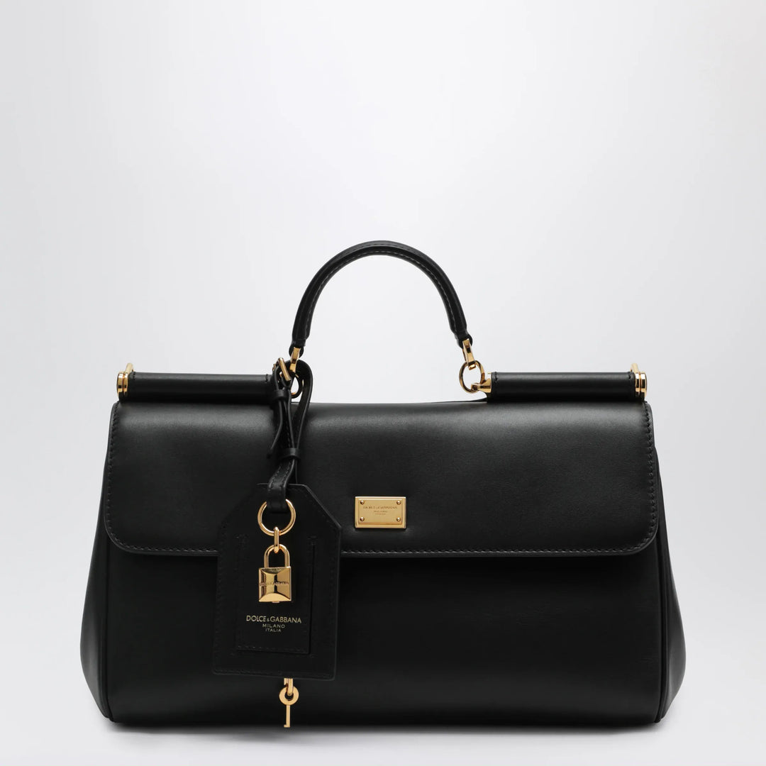 Dolce&Gabbana - My Sicily medium black plongé leather bag Brand Apparel & Accessories TU