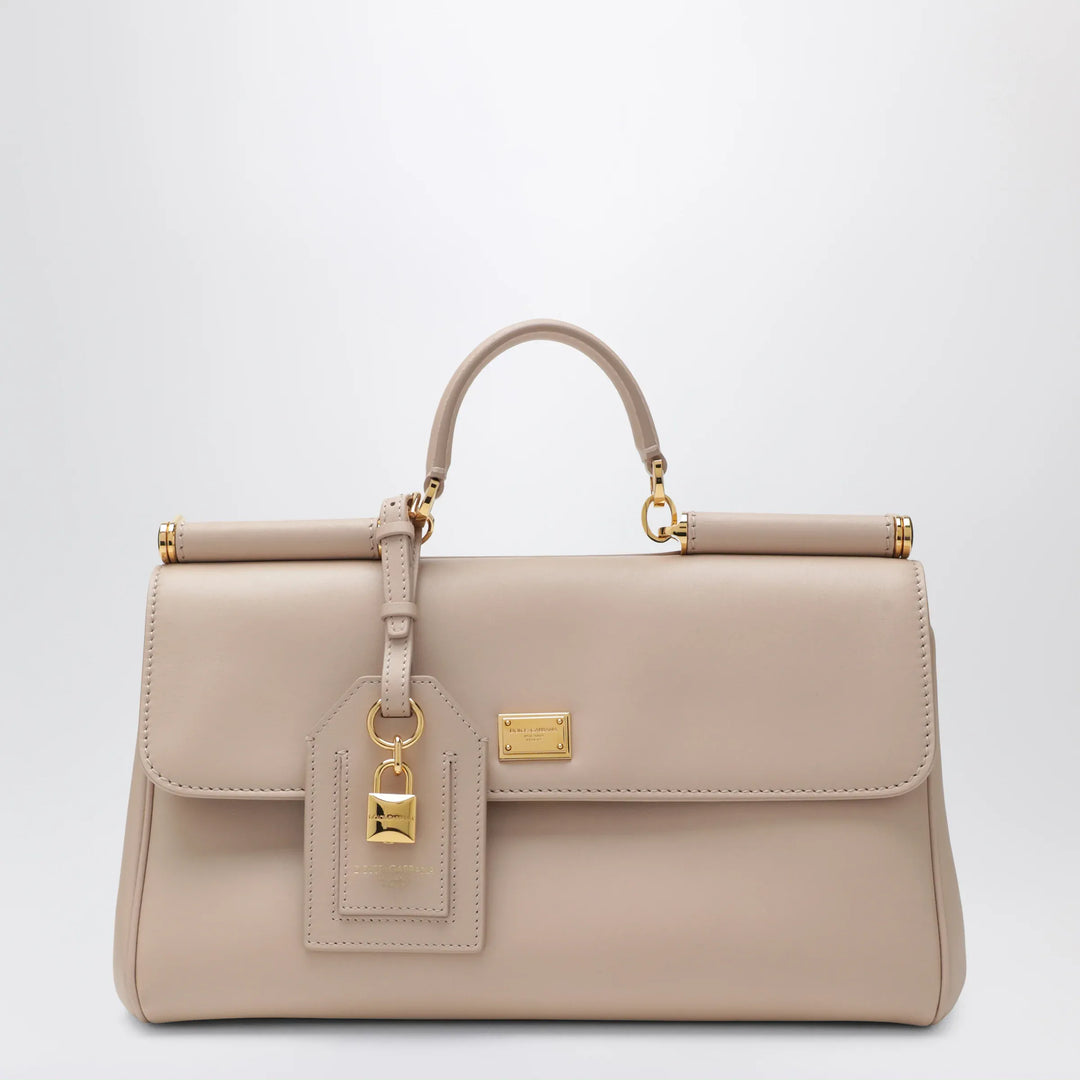 Dolce&Gabbana - My Sicily medium nude-colored plongé leather bag Brand Apparel & Accessories TU