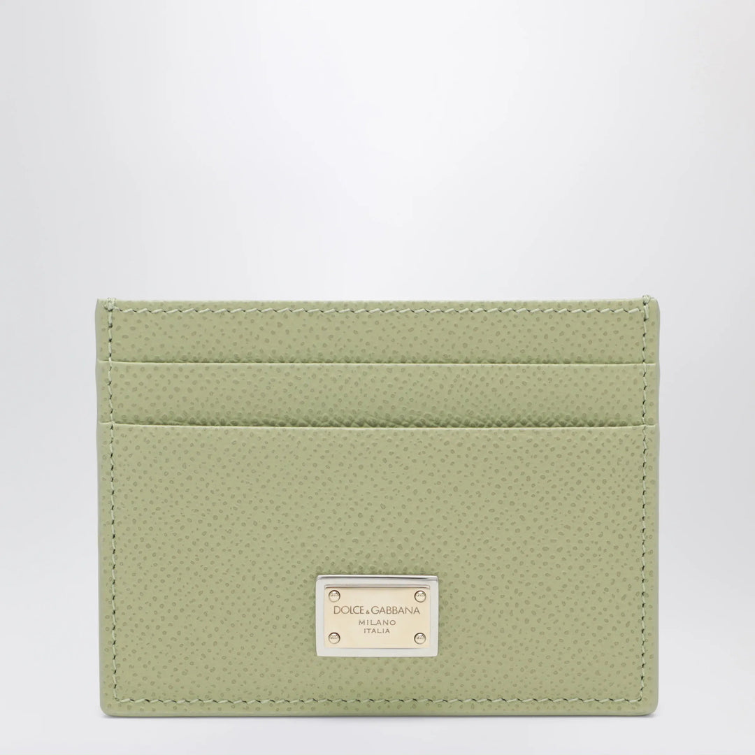 Dolce&amp;Gabbana - Sage green Dauphine leather card holder Brand Apparel &amp; Accessories TU