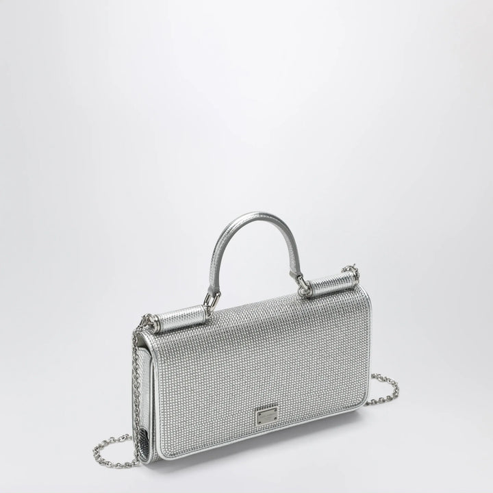 Dolce&amp;Gabbana - Satin phone bag with rhinestones in Crystal/Pearl Brand Apparel &amp; Accessories TU