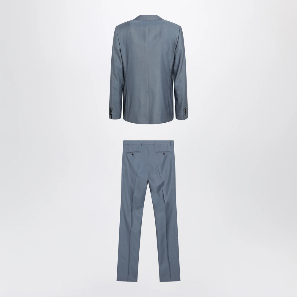 Dolce&Gabbana - Single-breasted Sicilia light suit in wool and silk, blue Brand Apparel & Accessories 50 IT