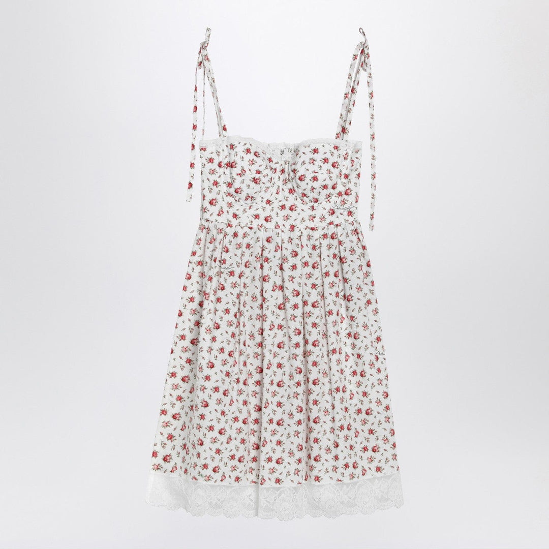 Apparel & Accessories Dolce&Gabbana - White mini dress with Roselline print Brand