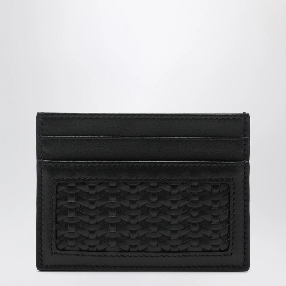Dolce&Gabbana - Woven plongé calfskin card holder in black Brand Apparel & Accessories TU