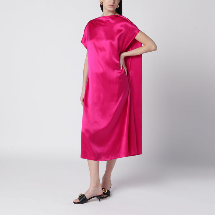 Apparel &amp; Accessories Dries Van Noten - Fuchsia silk satin midi dress Brand