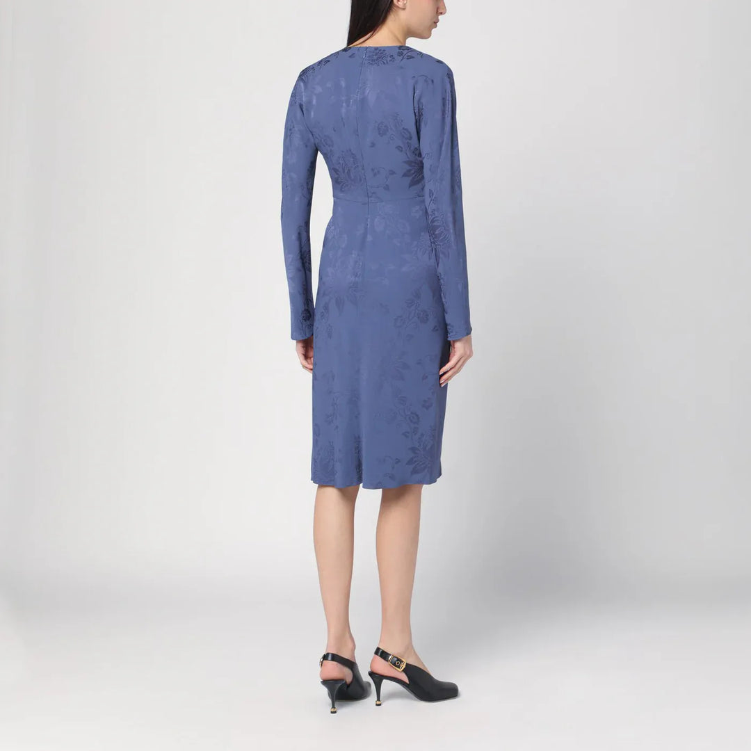 ETRO - Jacquard-effect dress in cornflower blue Brand Apparel &amp; Accessories